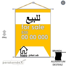 Arapça Satılık Yazısı 003 BRANDA POSTER,  AFİŞ -dikdörtgen,tek yön baskıbranda poster,  afiş