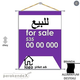 Arapça Satılık Yazısı 003 BRANDA POSTER,  AFİŞ -dikdörtgen,tek yön baskıbranda poster,  afiş