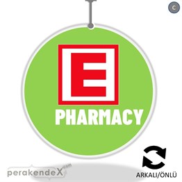 Pharmacy Yazısı DÖNKART -oval,çift yön baskıdön-kart