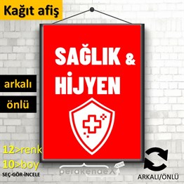Sağlık Ve Hijyen Ürünleri KAĞIT POSTER,  AFİŞ -dikdörtgen,çift yön baskıkağıt poster,  afiş